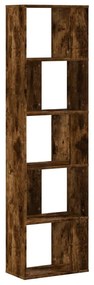 5 szintes füstös tölgy szerelt fa könyvespolc 45x23,5x162,5 cm