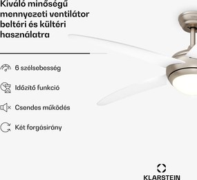 Klarstein Bolero mennyezeti ventilátor világítással | 132 cm | 35 W | Csendes működés | Fa