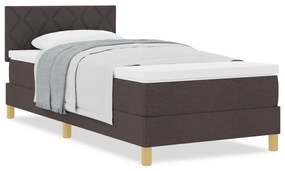Boxspring Ágy Matraccal Sötétbarna 90x200 cm Szövet
