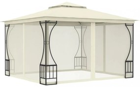 krémszínű pavilon hálóval 300 x 300 x 265 cm