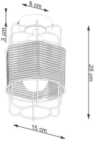 Sollux SL.1299 - Mennyezeti lámpa GIZUR 1xE27/15W/230V
