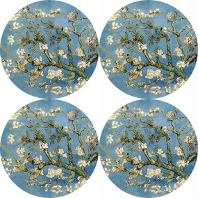 4 db-os filc alátét szett asztalra, padra 4D nyomott mintával Almond