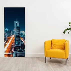 Fotótapéta ajtóra - Dubai éjszaka (95x205cm)