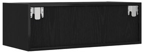 TV szekrény LED világítással fekete tölgyfa 75x35,5x25 cm