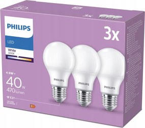 Philips Led Izzók 470 3000KW E27 4.9w 3db