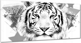 Festmények 120x60 Tigris fej grafika