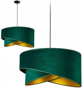 Zöld színű textil búrás függőlámpa Glimex Abazur Premium 1xE27 GA0109