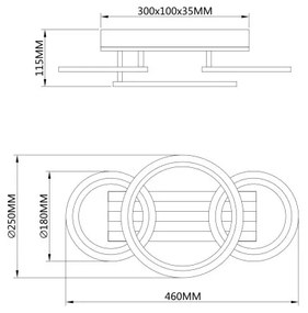 Globo 67360D3 - LED mennyezeti lámpa BLEVINS LED/21W/230V 3000/4200/600K 25x46cm