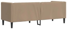 3 személyes kávészínű műbőr Chesterfield kanapé