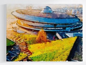Vászonkép Canvas Katowice Csészealj Akvarell Kongresszusi Központ 80x60