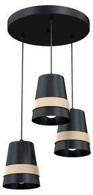 Csillár zsinóron VENEZIA 3xE27/60W/230V fekete