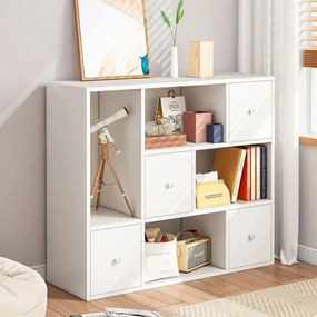 Komód hálószoba nappali bútor 4 ajtós szekrény 60x34x97cm fehér FZ04