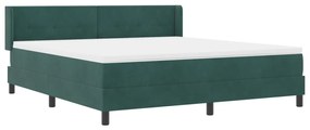 Boxspring Ágy Matracokkal Sötétzöld 180x200 cm Bársony