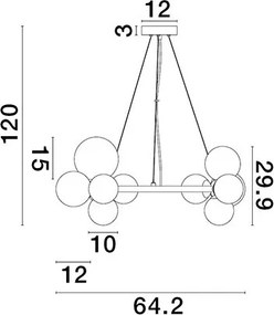 Függeszték Fekete ODILLIA NOVA LUCE 9028855