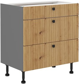 Alsó konyhaszekrény Avantoe 80 D 3S BB (artisan tölgy + antracit). 1049638