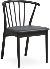 Norrland design szék, fekete textilbőr ülőlap, fekete tölgy láb