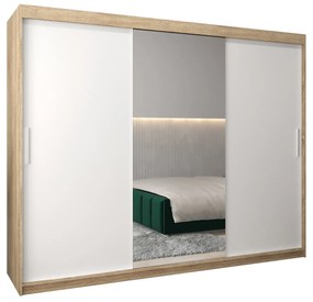 Ruhásszekrény 250 cm Toki 1 (szonoma tölgy + matt fehér). 1064954