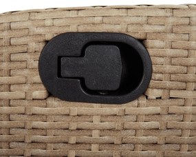 9 részes vegyes bézs polyrattan kerti étkezőgarnitúra párnákkal