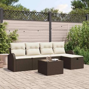 Kerti Kanapé Szett 6 pcs Barna és krémszínű 234 x 117 x 85 cm