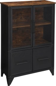 Padlón álló tárolószekrény, könyvespolc 75 x 100 x 33 cm rusztikus barna