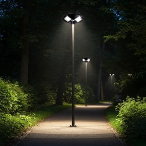 LED Napelemes utcai lámpa érzékelővel LED/15W/6V 6500K IP65 fekete + távirányító
