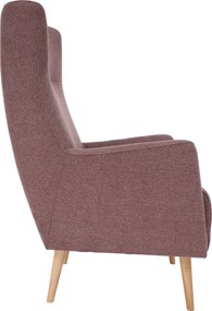 Füles fotel, fáradt rózsaszín/tölgy, SAMY