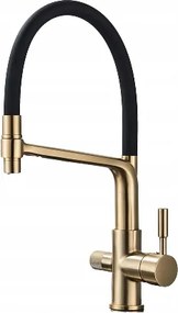 Háromutas konyhai csaptelep arany szűrővel Liveo Gold Mat