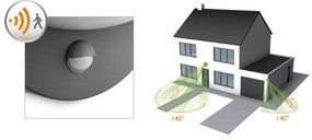 Philips JUNE kültéri fali lámpa s érzékelővel 1xE27/12W/230V IP44