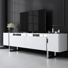 TV szekrény Yildiz - White, Silver