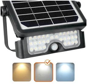 LED napelemes reflektor érzékelővel LED/5W/3,7V 4000K IP65 3000 mAh