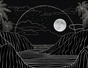 Poszter 65x50cm Éjjeli Trópusok aurája