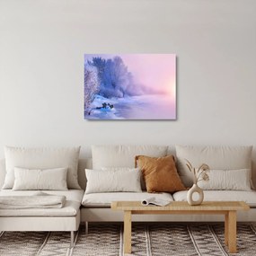 Kép - Befagyott folyó (üvegen) (70x50 cm)