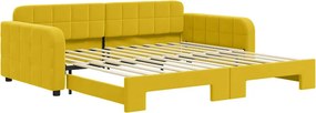 vidaXL sárga kihúzható bársonyheverő 100 x 200 cm