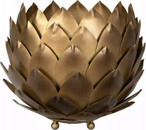 Fedél Virágcserép Arany Fém Virág Toboz Kerek Nagy 20cm loft