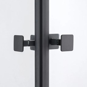 Stuxi Bari Duo Black 70x90 aszimmetrikus 2 nyíló ajtós zuhanykabin 6 mm vízlepergető biztonsági üveggel, matt fekete