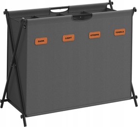 Szabadonálló szennyestartó kosár rekesszel 155l szürke