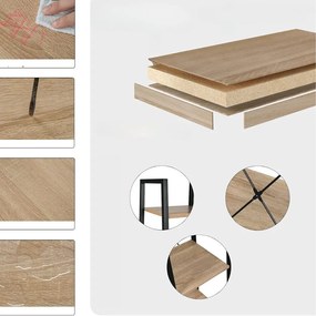 Intenso Home 5 szintes nyitott könyvespolc / virágállvány 56 x 172cm, döntött design, modern tölgy szín | Univerzális tároló állvány fém lábakkal