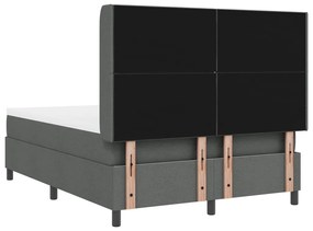 Boxspring Ágy Matraccal és LED világítással Sötétszürke 160x200 cm Szövet