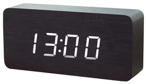 Óriás Dizájn Fa hatású LED Óra Ébresztőóra 21 Cm Óra Ébresztés Taps Hőmérő Funkciókkal