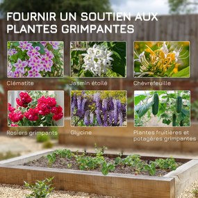 Outsunny 2 db fém kertitám Bútor, növényfuttató, 50W x 181H cm, fekete | Aosom