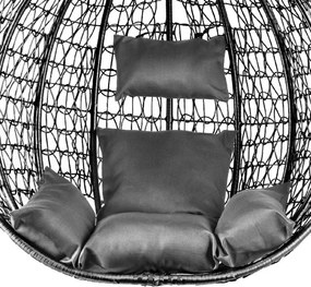 Fekete függőszék KOKON állvánnyal, világos párna