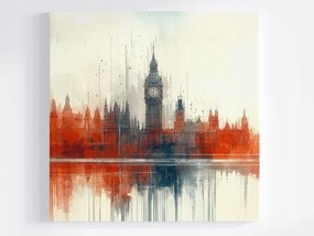 Poszter Grafika London Big Ben Westminster Tükröződés 80x80