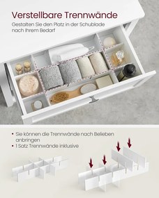 Fürdőszobai szekrény 2 fiókkal 30 × 60 × 80 cm, fehér