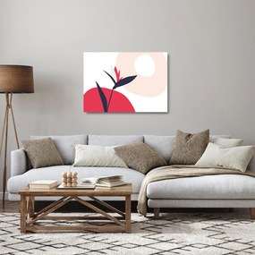 Üveg kép - Rózsaszín virágos absztrakció N⁰1 (70x50 cm)