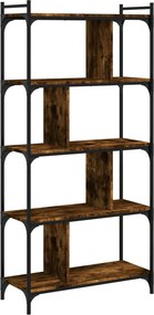 vidaXL 5 szintes füstös tölgy színű fa könyvespolc 76 x 32 x 158 cm