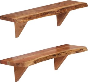 vidaXL 2 db tömör akácfa fali polc 60x20x18 cm