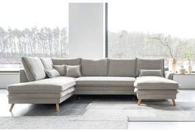 Bézs kinyitható sarokkanapé (bal oldali-U alakú) Charming Charlie – Miuform