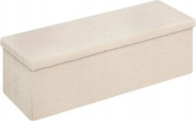 Puff Ülőpad Tárolóhellyel Kárpitozott Bézs
