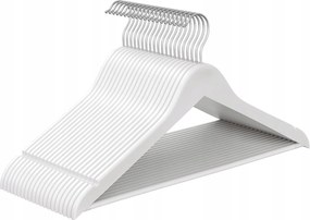 Fa akasztó szett 20 db-os,kabáthoz, nadrágtartó rúd fehér