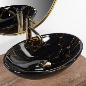 Pultos Mosdó Rea Pamela Black Marble Shiny